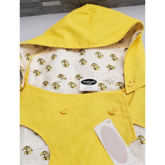 Companion Road Collections Yellow Rubber Duckie Dog Raincoat-XL - Picture 4 of 6